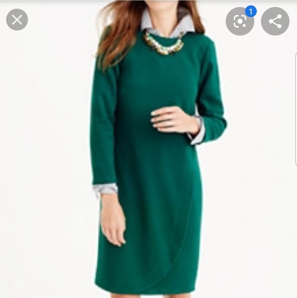 J crew green overlap dress